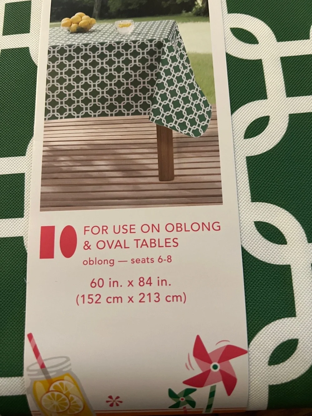 Summer Heavy Duty Vinyl Tablecloth 60 x 84 New